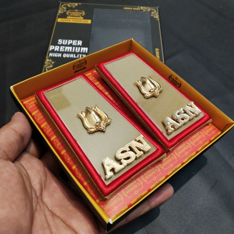 PANGKAT ASN SUMSEL/SULSEL  GOLONGAN 3D 4A 4B KAIN KHAKI LIS MERAH AKRILIK ASN SUMSEL