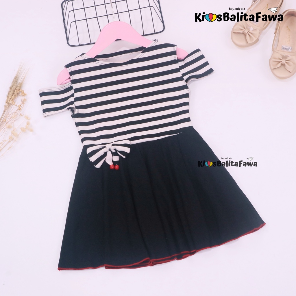 Dress Kanaya uk 1-5 Tahun / Dres Anak Perempuan Motif Baju Cewek Lengan Pendek Model Gaun