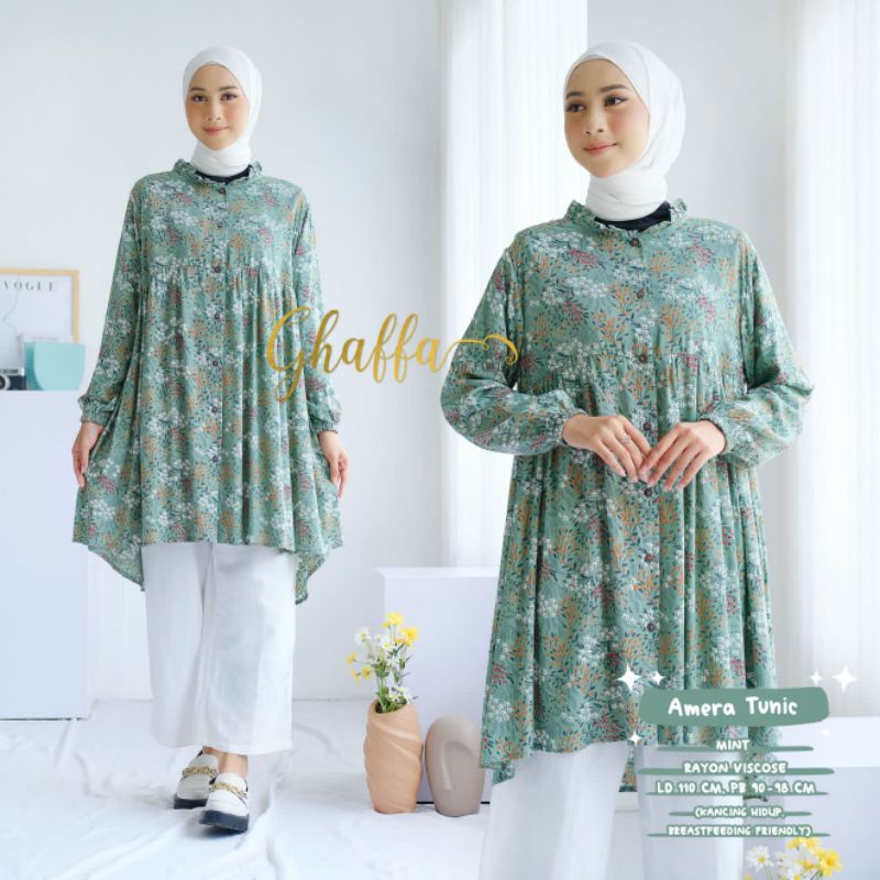 AMERA TUNIK BY GHAFFA THE LABEL (TUNIK MOTIF) Tunik muslimah modern rekomended