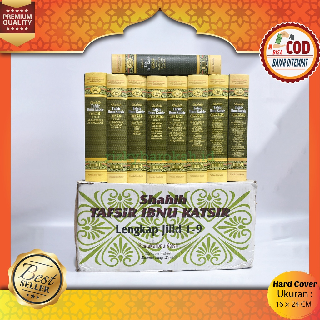 Buku Kitab Shahih Tafsir Alquran Ibnu Katsir 1 Set isi 9 Jilid Lengkap 30 Juz Al Quran Syaikh Shafiy