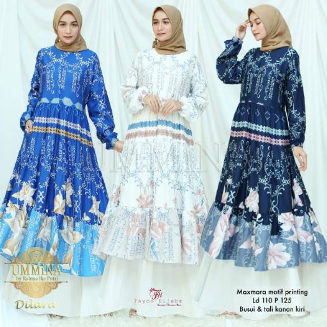 ATASAN TUNIK BAHAN MAXMARA MOTIF PRINT | BUSUI FRIENDLY | ORIGINAL UMMiNA BY RAHMA IKA PUTRI