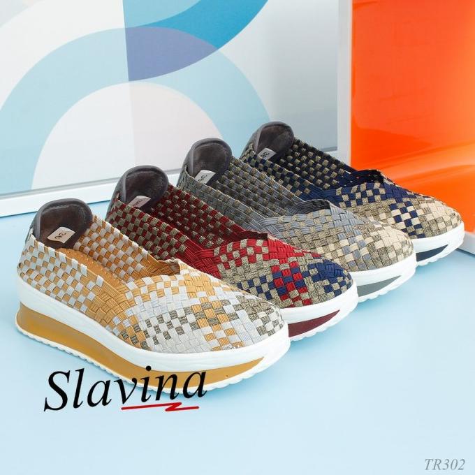 Sepatu Wedges wanita Sepatu Slavina Serlly Rajut TR302 PROMO