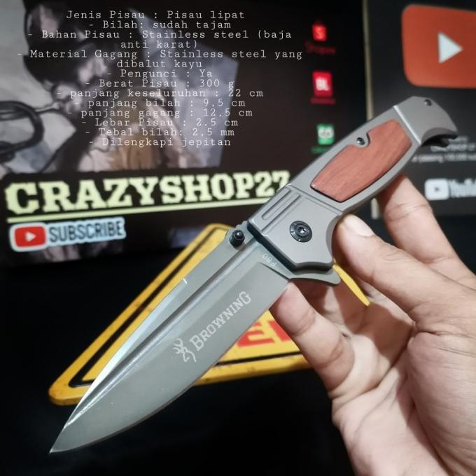 Pisau Lipat Browning F80 / Pisau Survival Browning