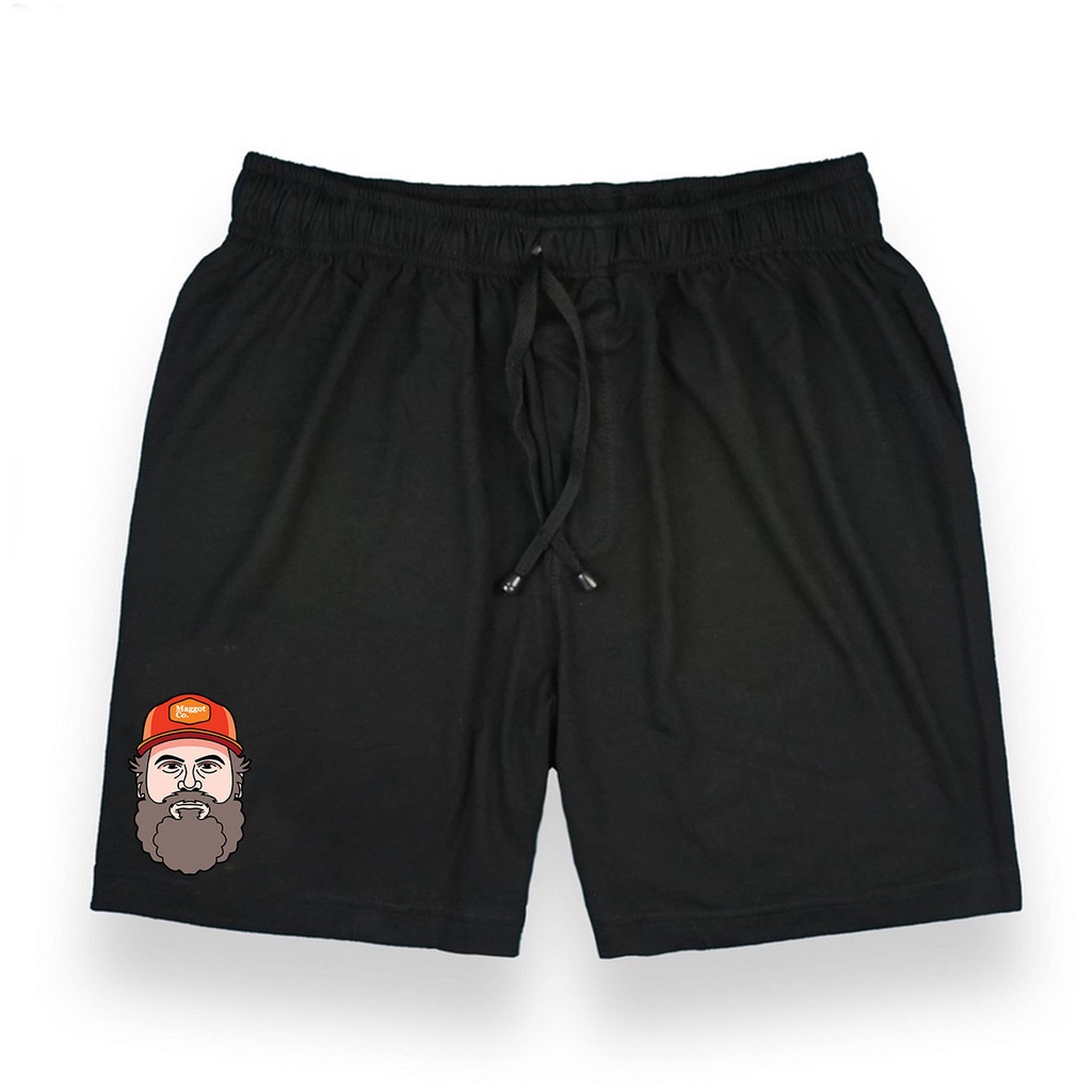 Maggot Industries - Boxer pria dewasa premium distro Boardshort Celana pendek  Maggot  (All Size) DTF HITAM