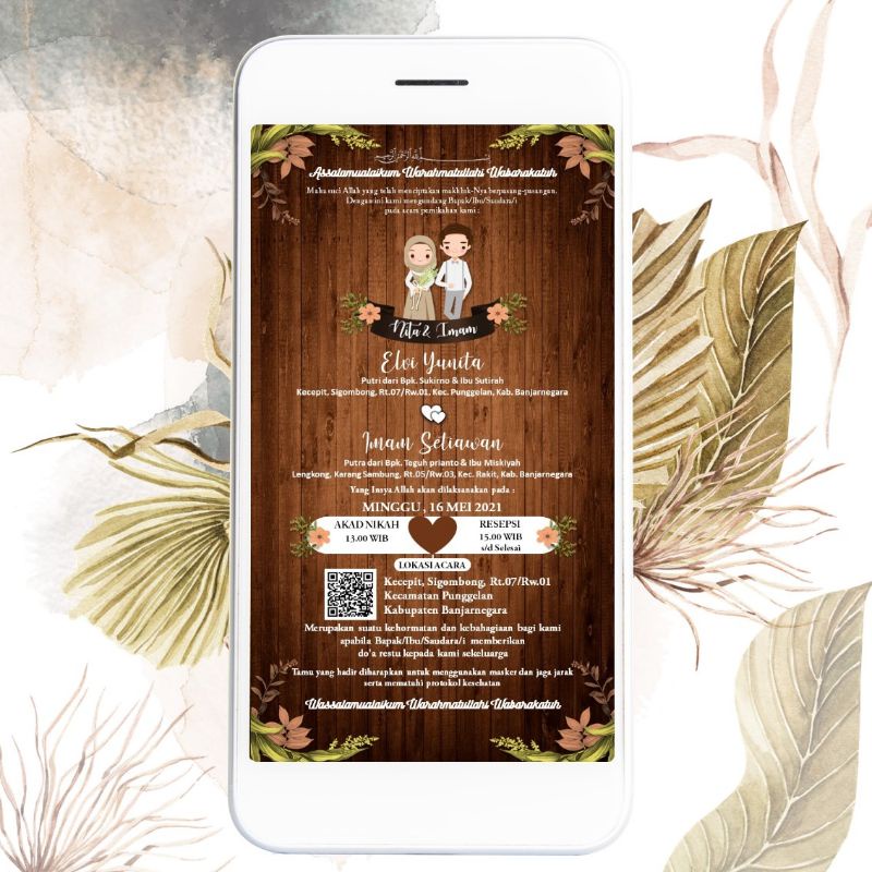 Undangan digital e invitation pernikahan/ engagement full Layar jpg