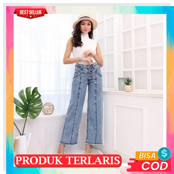 Ready Stok ✌ Celana Jeans Wanita Jumbo Murah Pinggang Karet Legging Panjang Cewek Big Size Hitam Jin