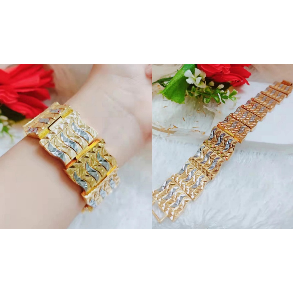 Gelang Xuping Rantai Kombinasi Lapis Emas 24k Perhiasan 1230.1231