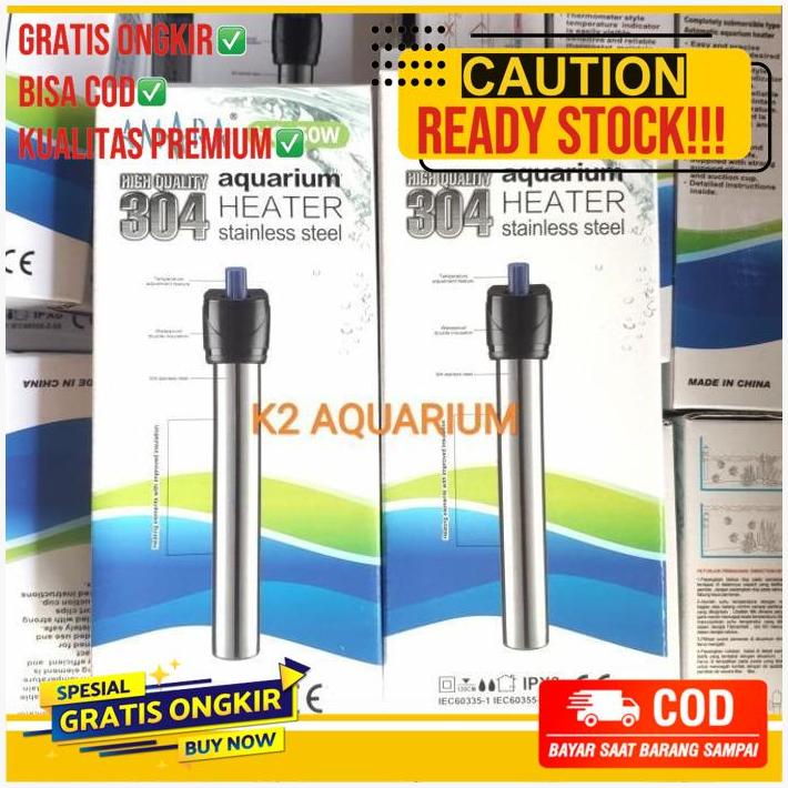 Sobo Heater 50Watt Aquarium Stainless Steel Pemanas Air Sobo 50W