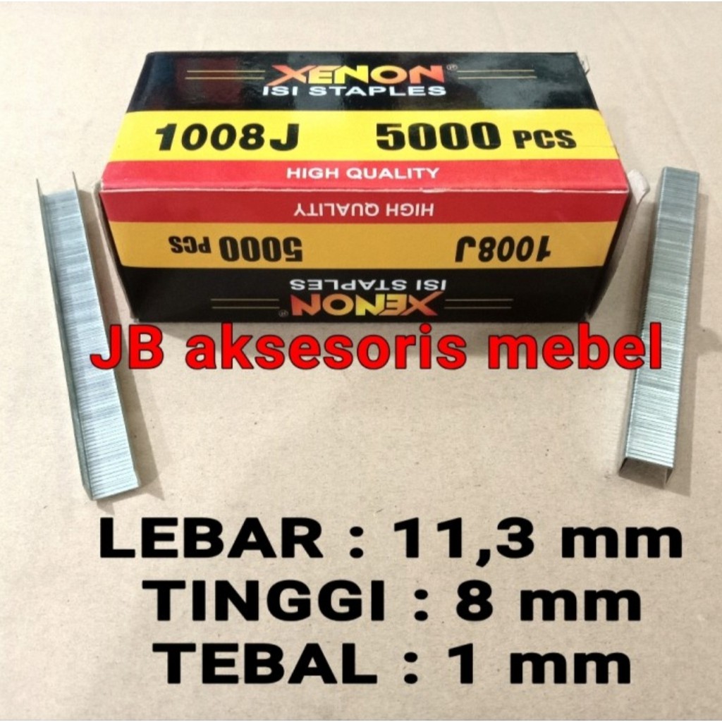 

ISI STAPLES TEMBAK U 8 MM ISI 5000 PCS XENON | Refill Gun Steples 1008J