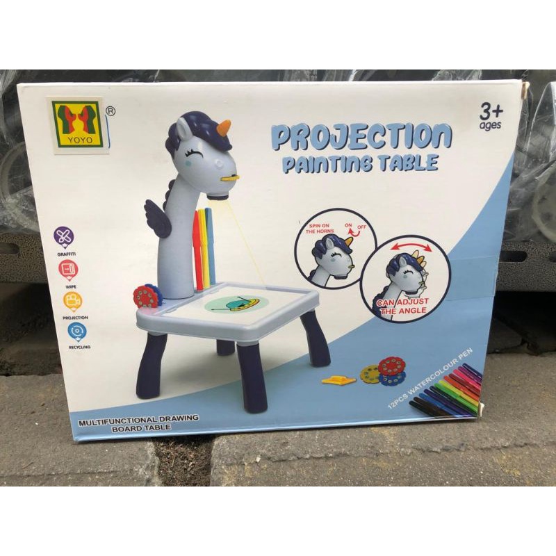 PROJECTION PAINTINE TABEL MAINAN MEJA GAMBAR ADA LAMPU