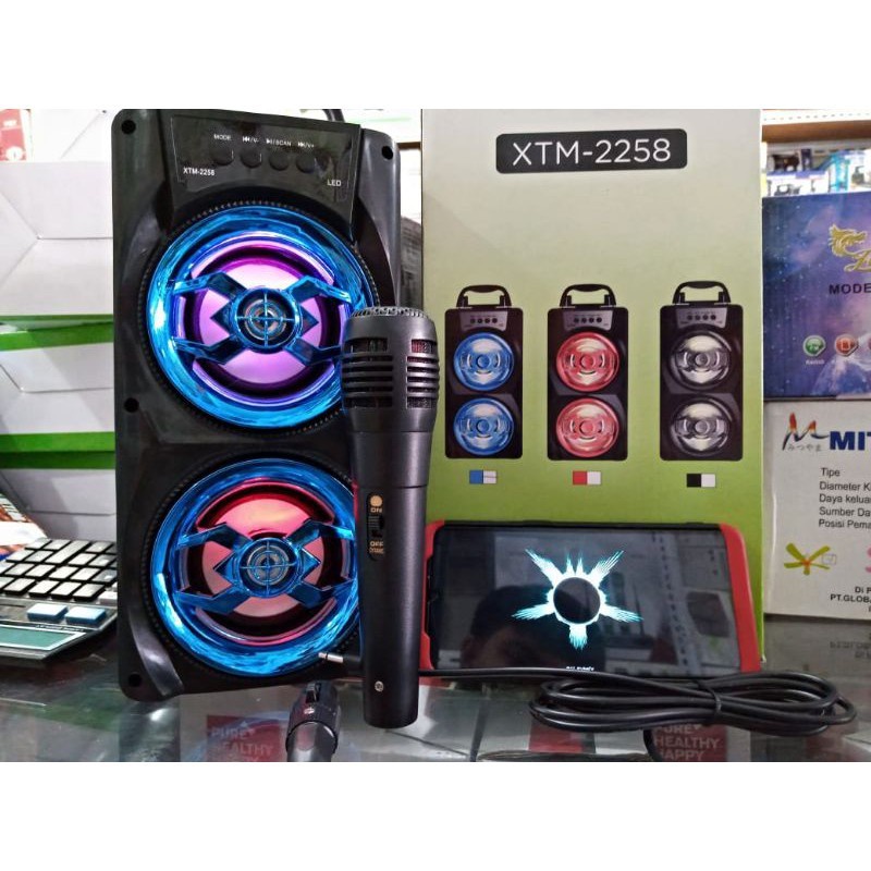 *COD*Speaker Bluetooth XTM 2258 +Mic / Speaker Portable Karoke Super bass