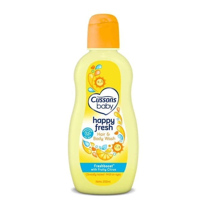 Cussons Baby Hair and Body Wash Happy Fresh 200ml Sabun Mandi Shampo Bayi