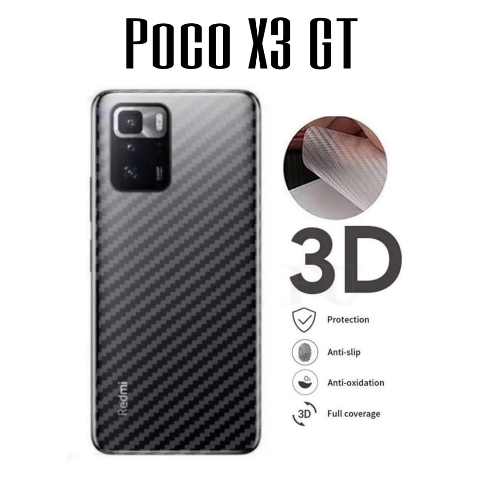 Garskin Carbon XIAOMI POCO X3 GT 5G Back Screen Protector Transparant Skin