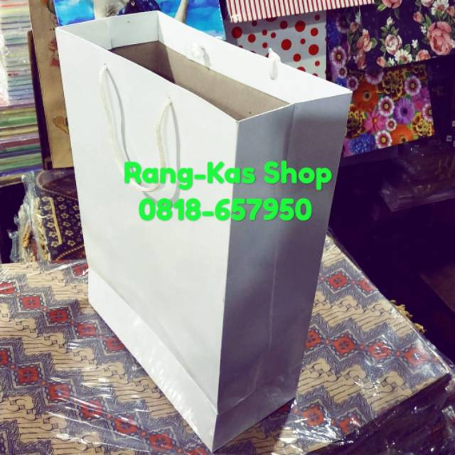 

Paper bag PUTIH XL Duplex Tebal Mewah