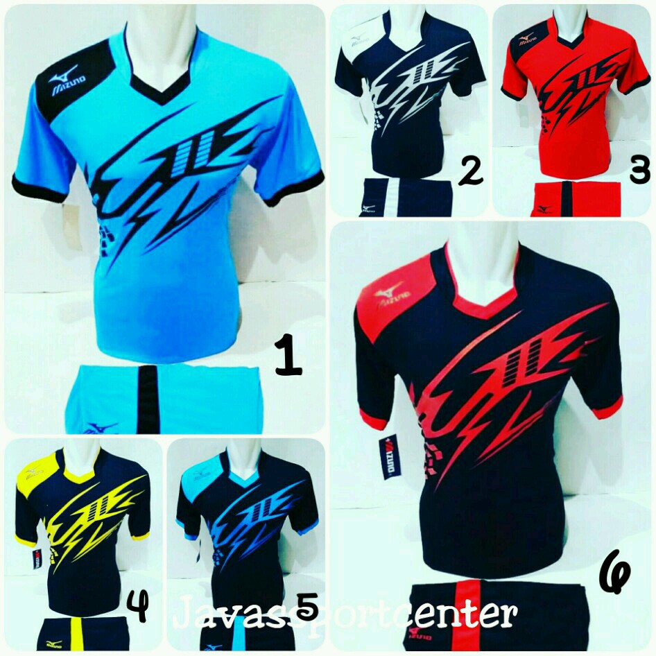 Jersey Volly Mizuno Setelan Olahraga Baju Bola Volly Pakaian