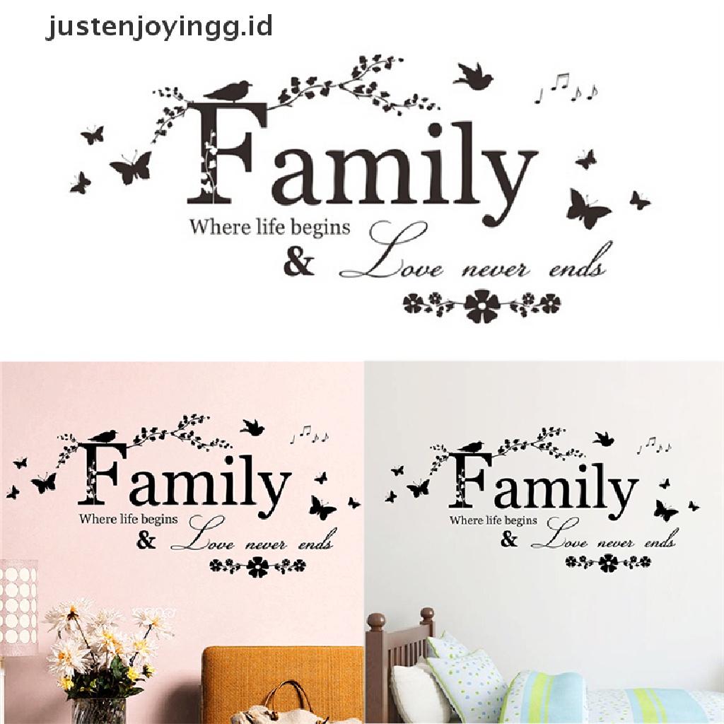 // justenjoyingg.id // Family Letter Quote Removable Vinyl Decal Art Mural Home Decor Wall Stickers ~