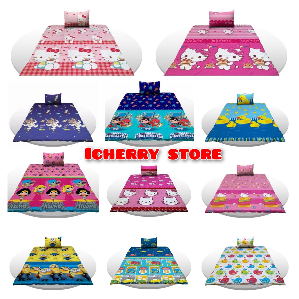 Balmut Bantal Selimut 2in1 Lady Rose 3D 160x200 Motif Hello Kitty Cake, Capucino, Burger, Daniel Pin