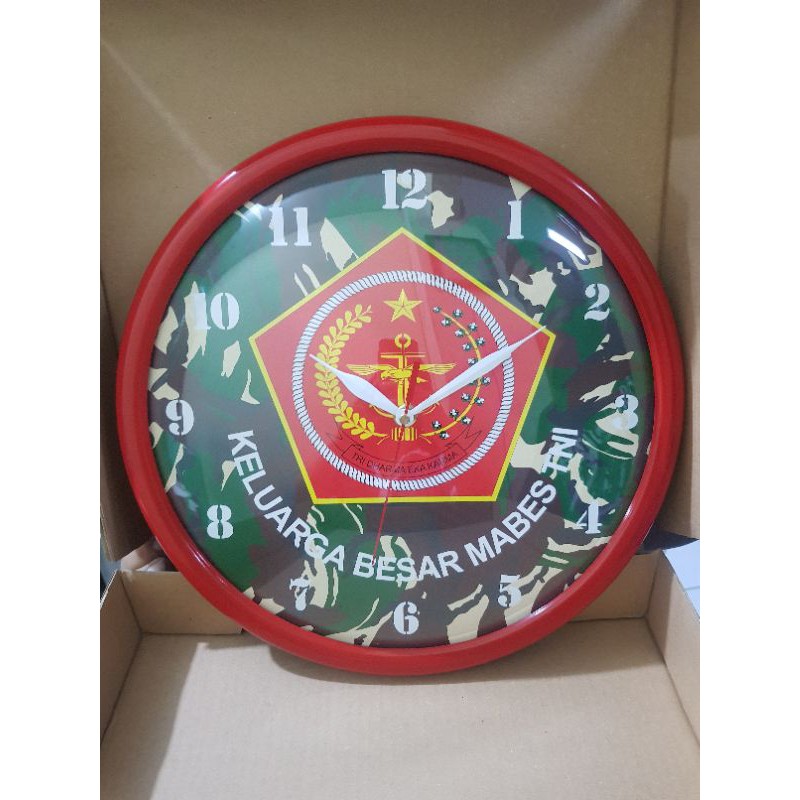 Jam TNI |jam dinding Mabes TNI | Jam dinding Mabes TNI  loreng kaca cembung | Jam rumah | Hiasan jam