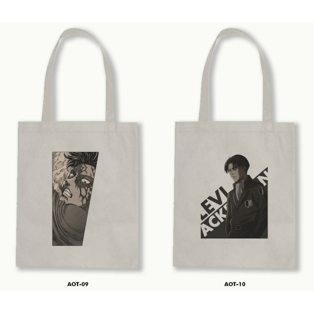 TOTE BAG BLACU  - ATTACK ON TITAN