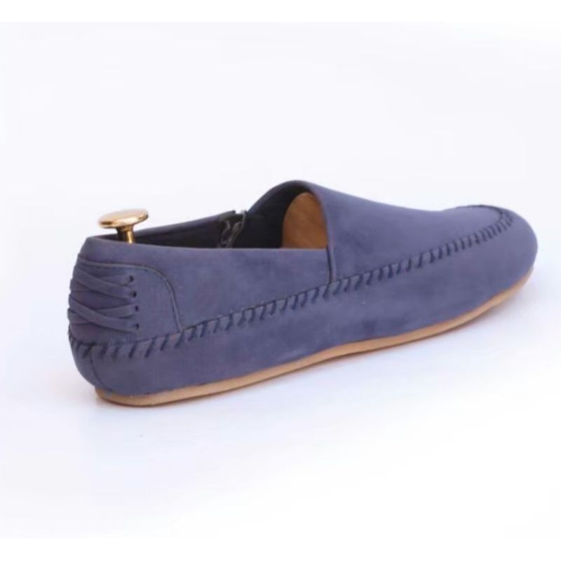 MARIO NAVY |WOLF x COZY| Sepatu Slip On Pria Santai Casual Pria Formal Suede Simpel Kerja Kantor