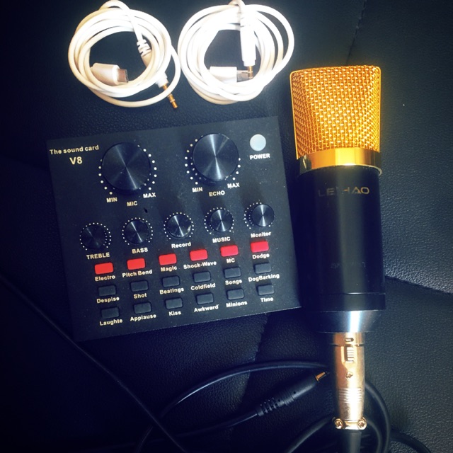 Soundcard V8 Second plus Mic condensor Leihao