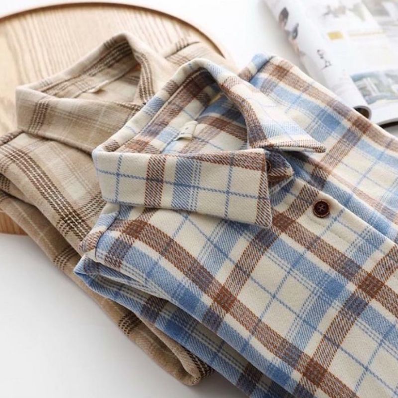 flanel atasan wanita lengan panjang flannel best seller