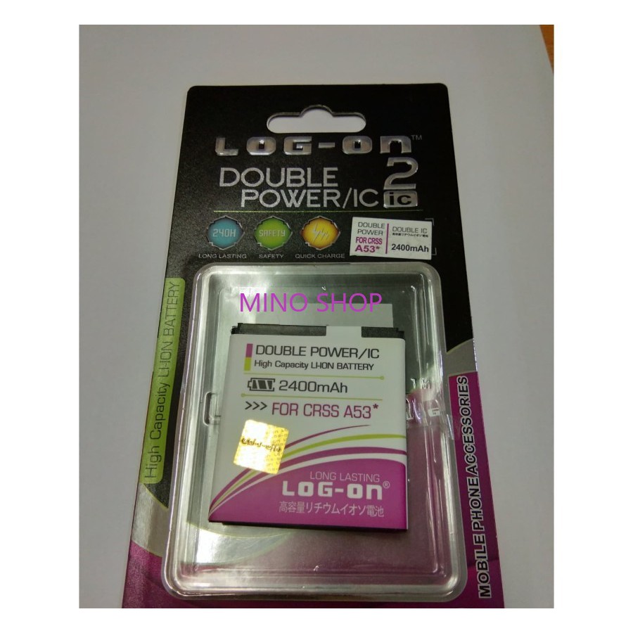 BATERAI EVERCOSS A53 - A53* - LOG ON DOUBLE POWER BATTERY BATRE