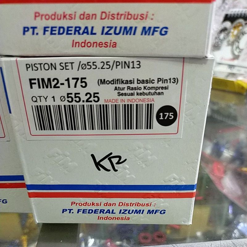 PISTON SEHER KIT FIM 2 BORR UP DOME MENTAH 53,5 54 54,5 55 55,25 MM PIN 13 JUPITER VEGA BEAT SCOOPY-Os 175 ( 55,25 mm)