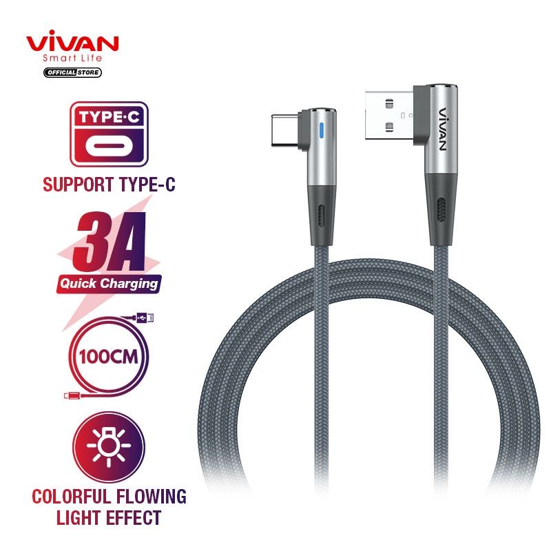 KABEL DATA GAMING TYPE C FAST CHARGING 3A 100CM VIVAN BWC100S