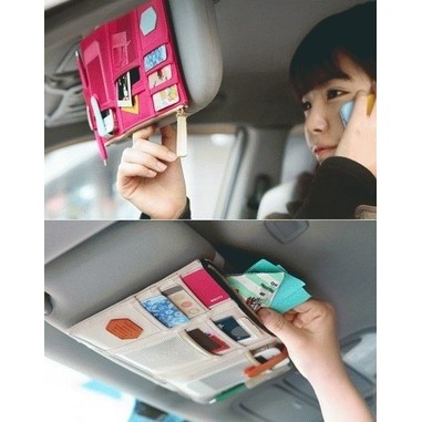 Sun Visor Car Organizer Tempat Kartu Pen Handphone Mobil Doky