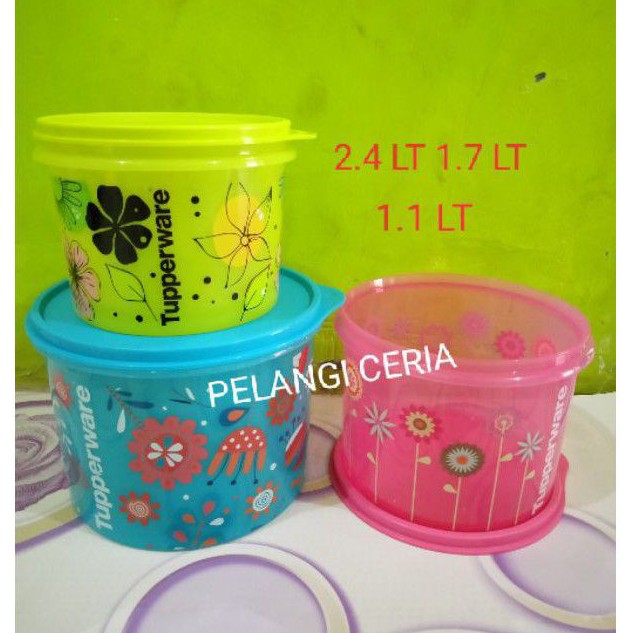 Toples daisy canister set tupperware lama ( 3 pcs )