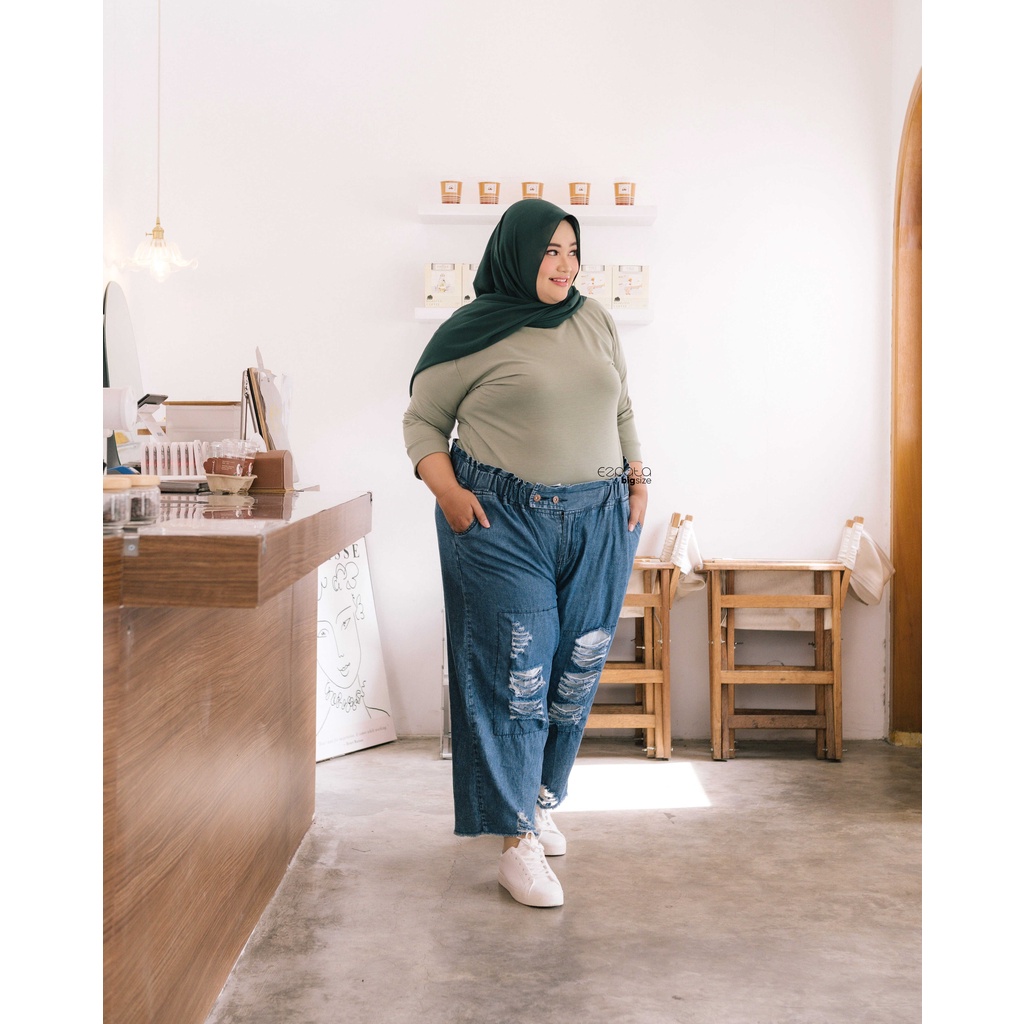 Celana Ripped Jeans Jumbo XXXL fit to BB 100kg Kekinian