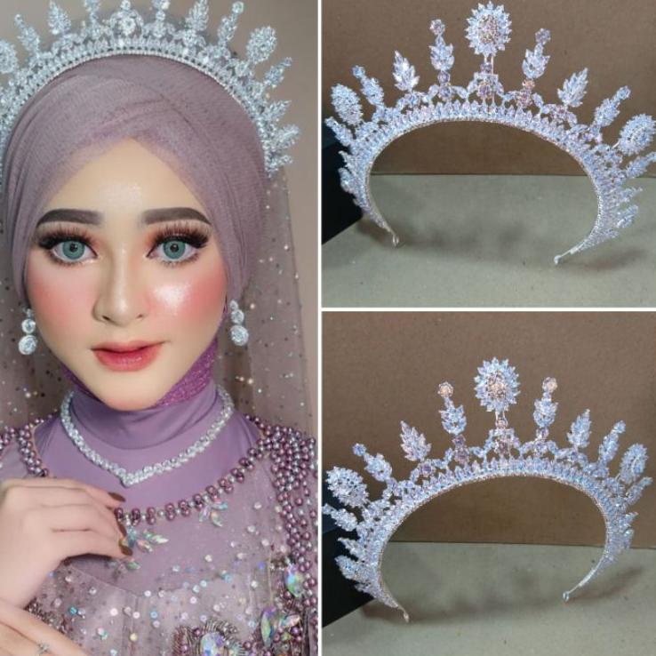 Stok terbatas.. mahkota aurel / crown zircon / mahkota wedding pengantin / mahkota pengantin / mahko