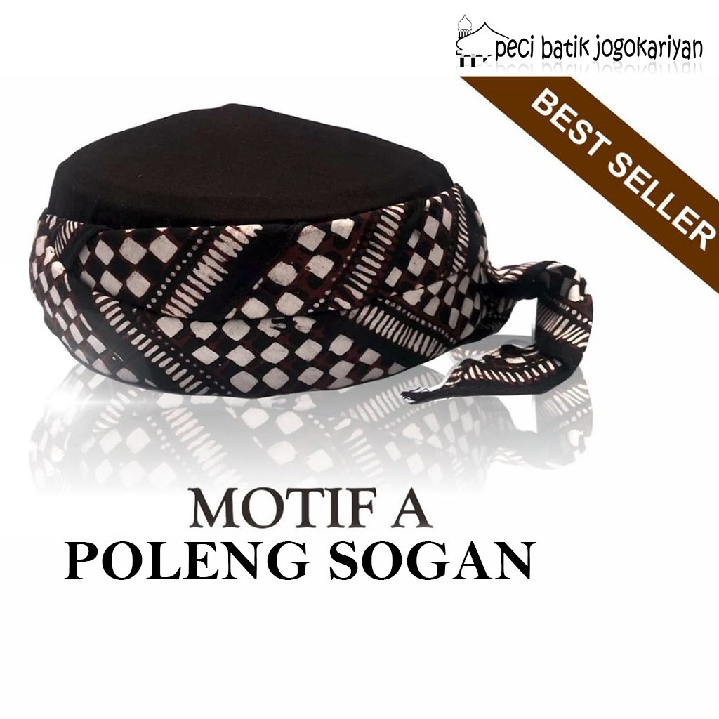 Peci Batik Jogokariyan Jogja Motif Poleng Hitam Kopiyah Udeng Songkok Kain Batik Has Jogja