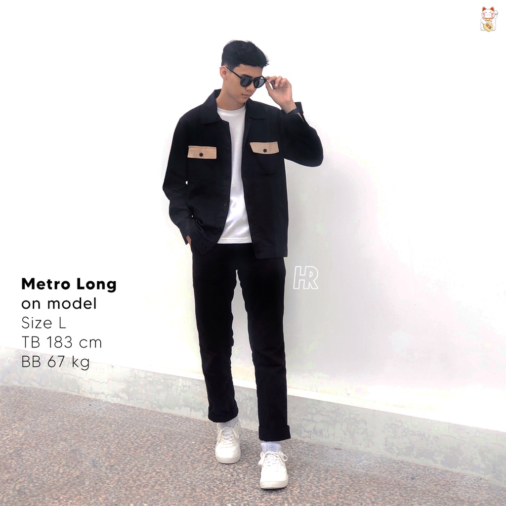 Metro - Jaket Hitam Panjang &amp; Crop - Couple