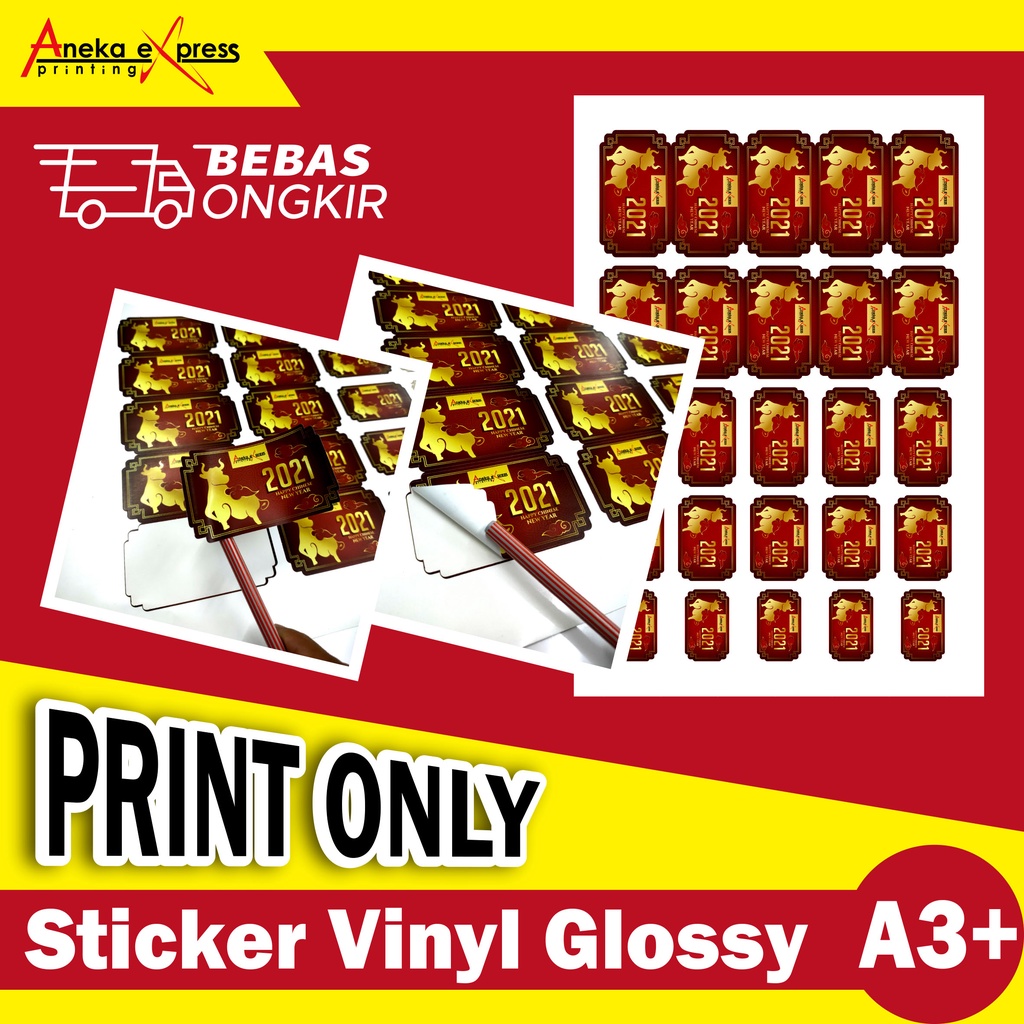 

Print Stiker | Cetak Sticker Vinyl A3+ Glossy / Doff / Transparant | Stiker Label Kemasan | PRINT ONLY