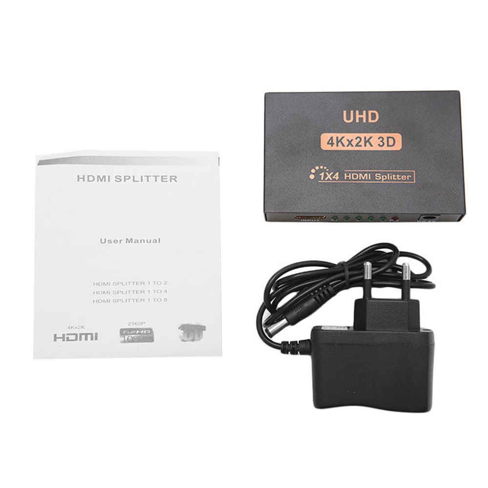 HDMI Splitter 1X4 Port Hub 4 HD Split 1 In 4 Out 3D 1080P