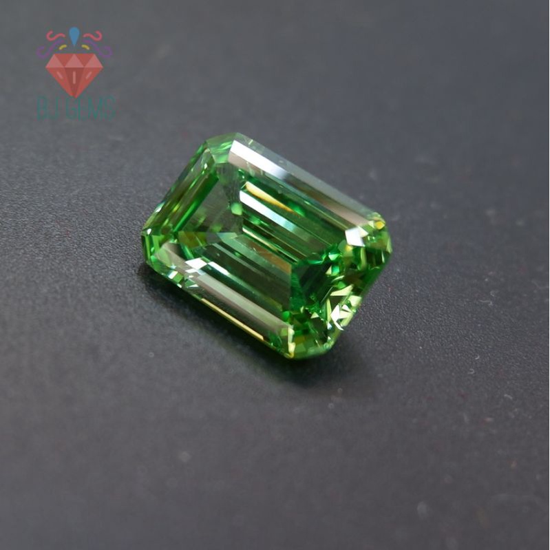 Permata Cubic Zirconia Green Apple Emerald Shape A5 Quality