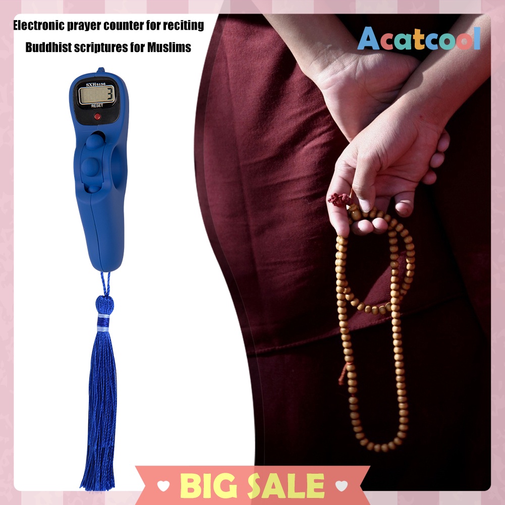 2038P LCD Digital Rosary Beads Tally Counter Tassel Decompression Tools