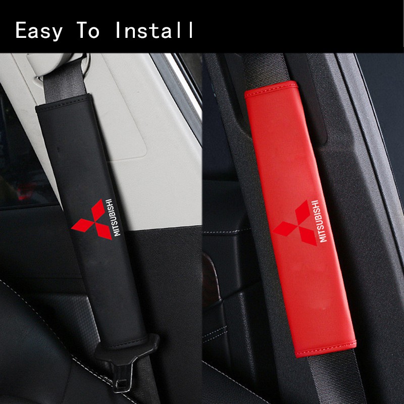 Cover Sabuk Pengaman Mobil Universal Bahan Kulit Untuk Mitsubishi Xpander Triton Lancer Evo Asx Mirage Outlander Grandis Pajero L200
