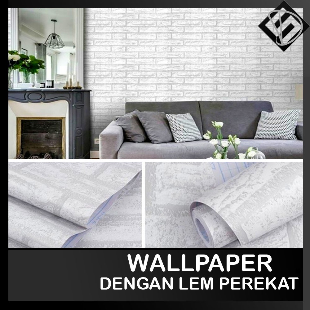 BAYAR DI TEMPAT (COD) Wallpaper stiker dinding motif batu bata / TERMURAH 1 KG MUAT 3 ROLL
