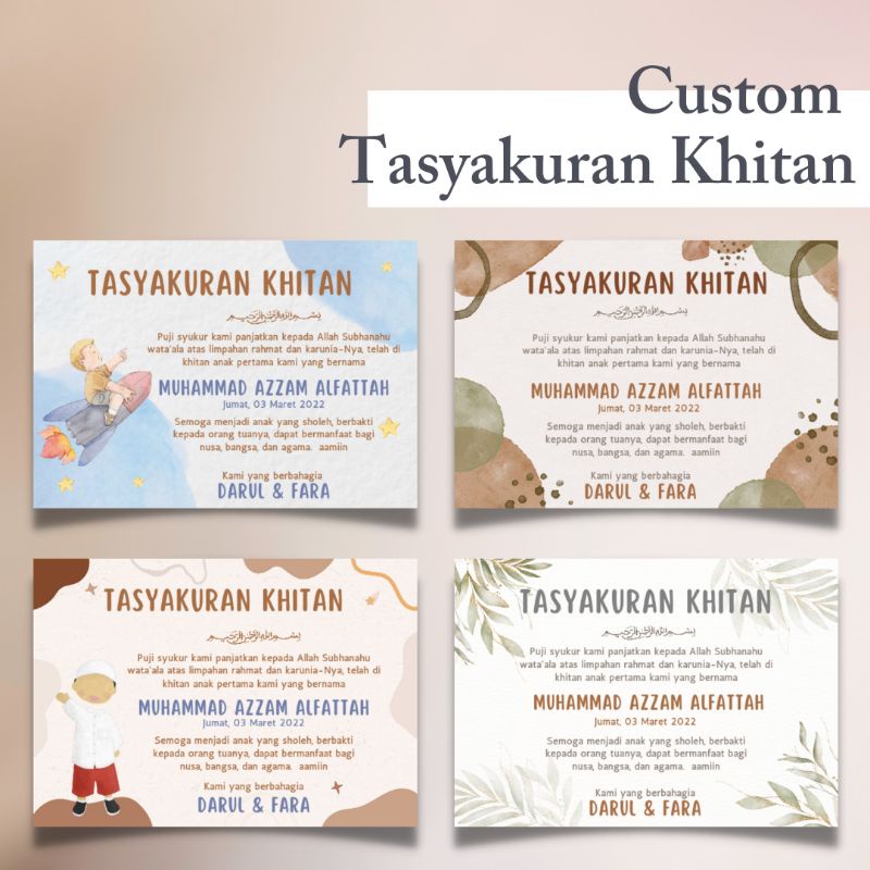 

Cetak Kartu/Stiker Tasyakuran Khitan, Custom Stiker atau kartu