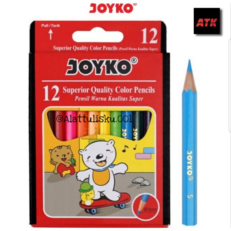 

Pensil Warna/Mewarnai Colour/Color Pencil 12 warna Joyko Pendek CP-102
