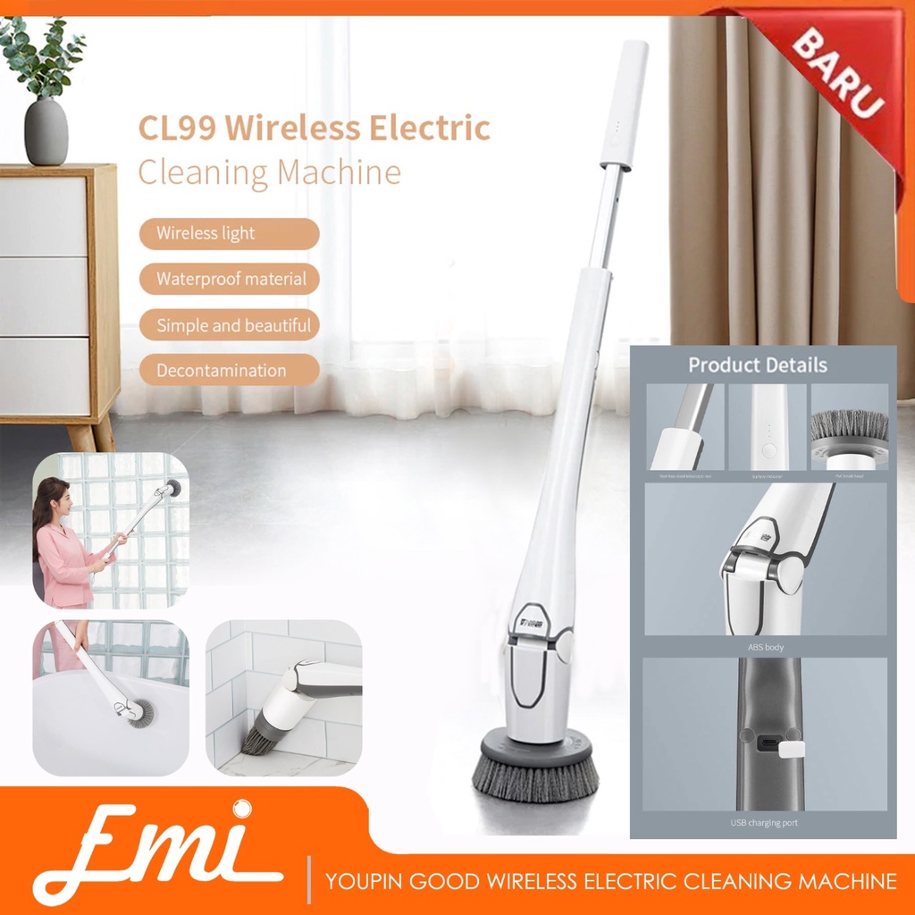 Youpin GOOD PAPA Sikat Pembersih Wireless Electric Cleaning Machine - CL99 - White