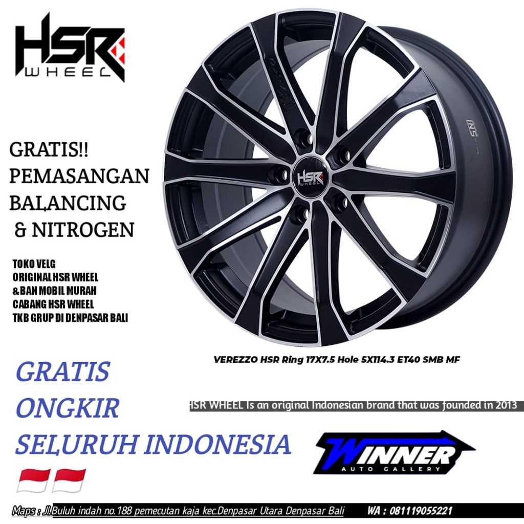 Velg Mobil Ring 17 HSR WHEEL VEREZZO Pelek Innova Ertiga Juke Xpander