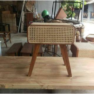  Meja  bufet kecil  rotan rattan sideboard mebel meubel 