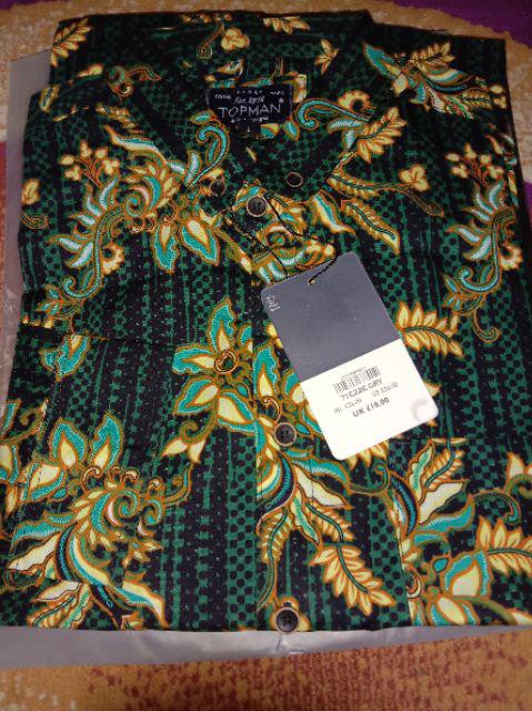 Credomenstore 1326 1327 Kemeja Batik Pria Lengan Panjang Hijau Maroon