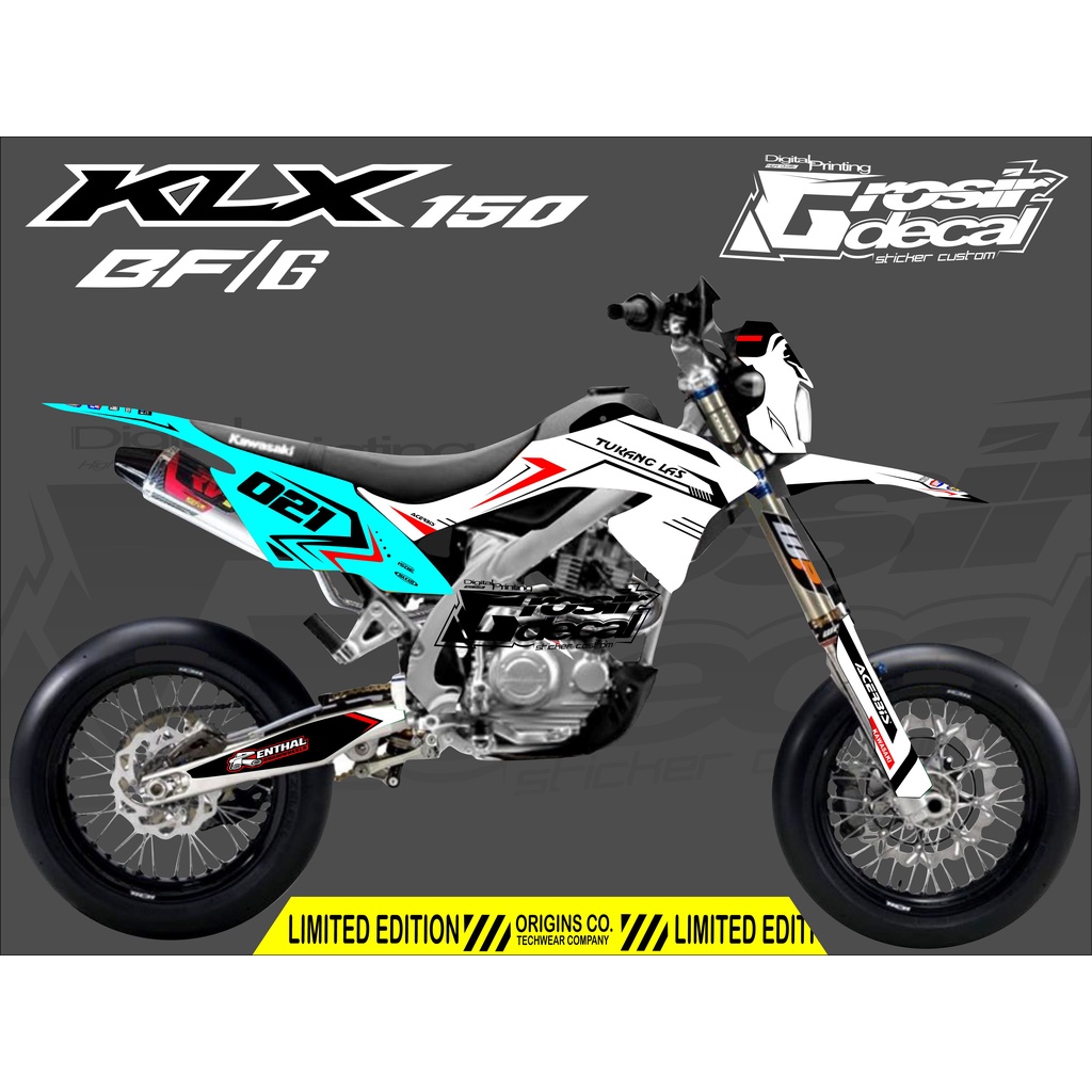 Decal Sticker KLX BF 150 Putih Dekal Stiker klx bf 150 putih Fullbody
