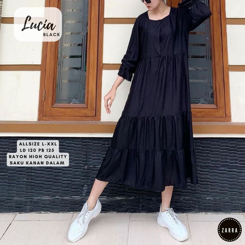 (BISA COD) LUCIA GAMIS WANITA TERBARU ORIGINAL PRODUK BY ZARRA