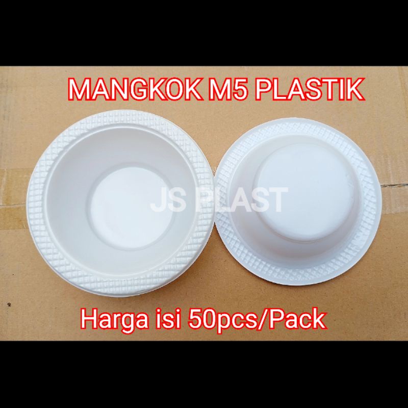 (ISI 50PCS) Mangkok Plastik Kecil M5 / Mangkok Sekali Pakai - Mangkok M5